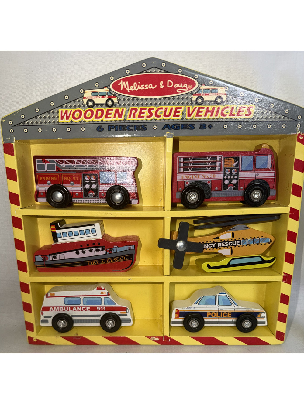 Melissa & Doug Wooden Rescue Vehicles